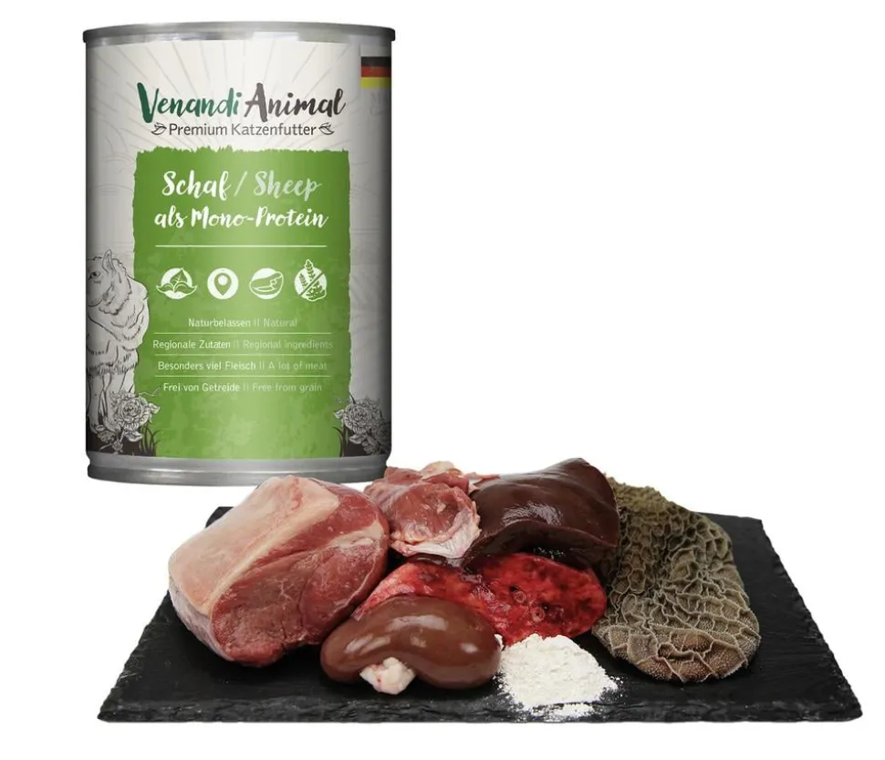 Venandi Animal Nassfutter für Katzen Monoprotein, Adult, 400 g