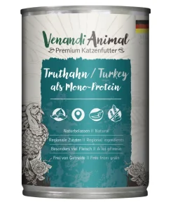 Venandi Animal Nassfutter für Katzen Monoprotein, Adult, 400 g
