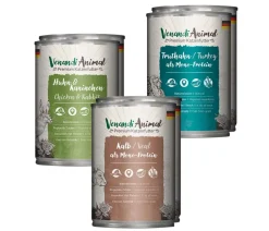 Venandi Animal Nassfutter für Katzen Adult Probierpaket 2, 6 x 400 g