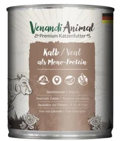 Venandi Animal Nassfutter für Katzen Monoprotein, Adult, 800 g