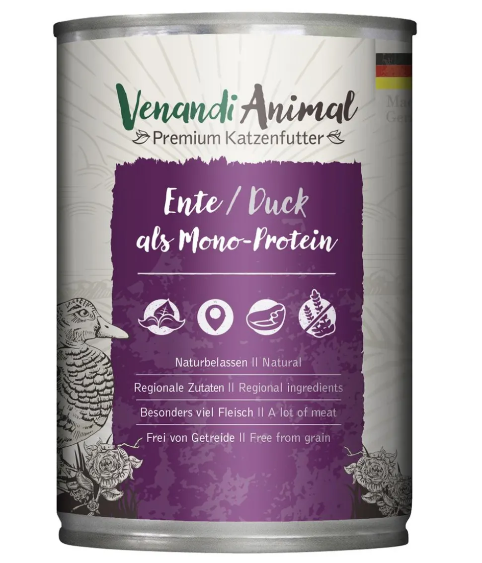 Venandi Animal Nassfutter für Katzen Monoprotein, Adult, 400 g
