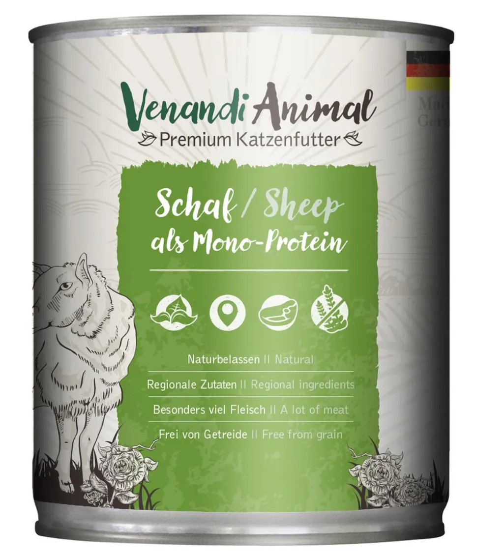 Venandi Animal Nassfutter für Katzen Monoprotein, Adult, 800 g