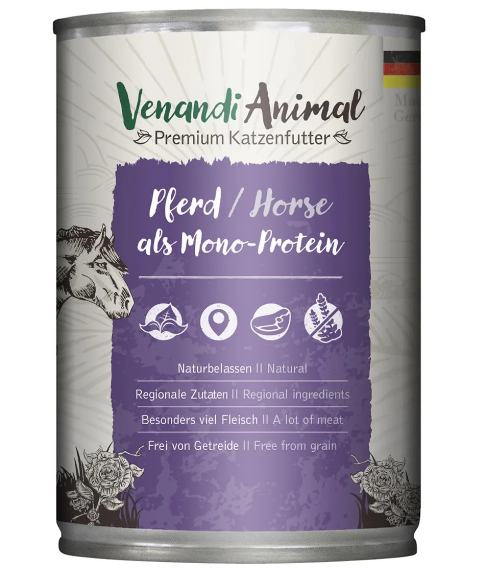 Venandi Animal Nassfutter für Katzen Monoprotein, Adult, 400 g