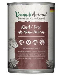 Venandi Animal Nassfutter für Katzen Monoprotein, Adult, 400 g