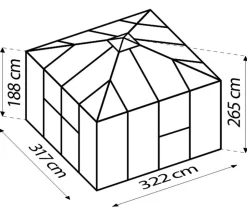 Vitavia Gerätehaus Sidera 10200 ESG/HKP, ca. B321,5/H264,5/T321,5 cm