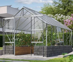 Vitavia Gewächshaus Cassiopeia 11500 ESG/HKP, inkl. Sockelmauer Basalt