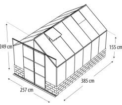 Vitavia Gewächshaus Cassiopeia 9900 ESG, inkl. Sockelmauer Basalt