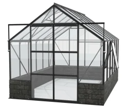 Vitavia Gewächshaus Cassiopeia 9900 ESG/NSG, inkl. Sockelmauer Basalt