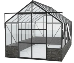 Vitavia Gewächshaus Cassiopeia11500 ESG/NSG, inkl. Sockelmauer Basalt
