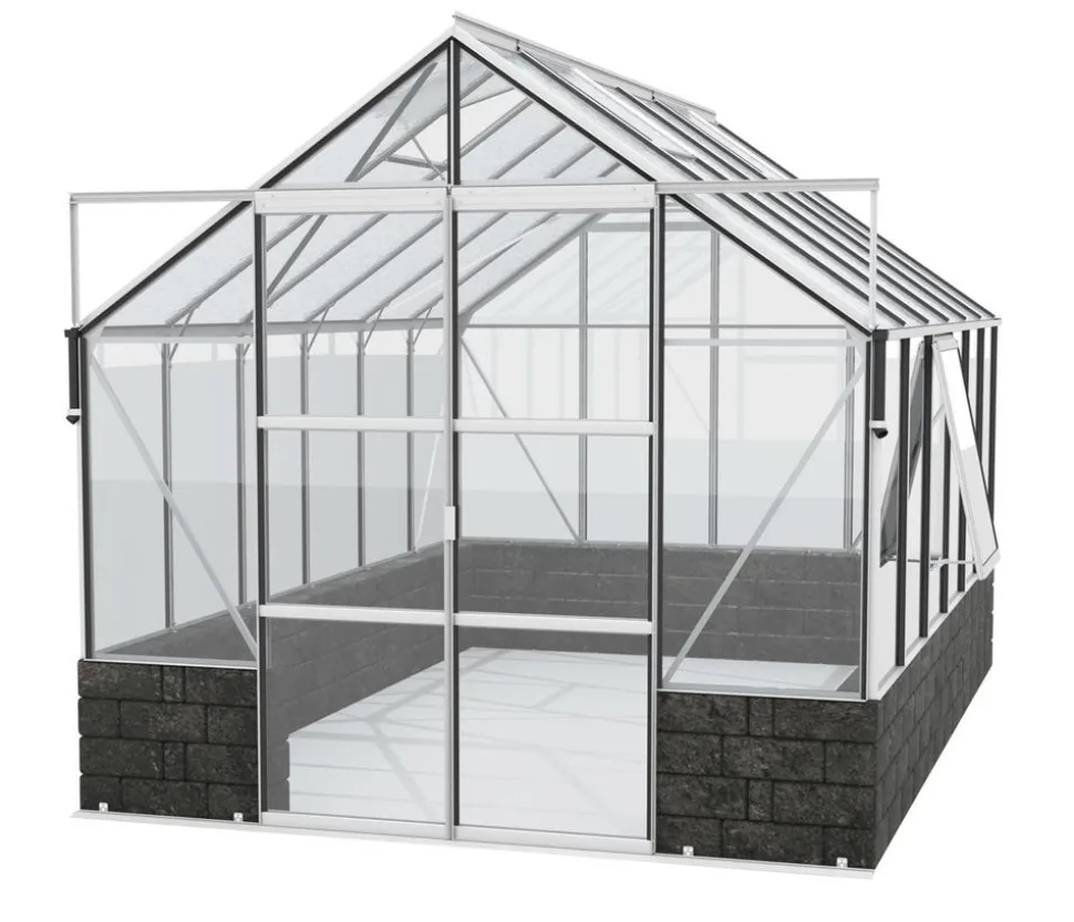 Vitavia Gewächshaus Cassiopeia 9900 ESG/NSG, inkl. Sockelmauer Basalt