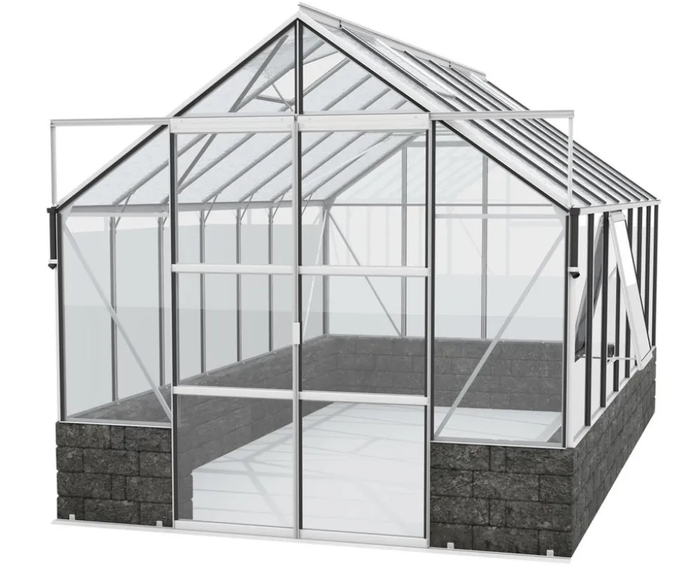 Vitavia Gewächshaus Cassiopeia11500 ESG/NSG, inkl. Sockelmauer Basalt
