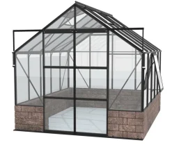 Vitavia Gewächshaus Cassiopeia 8300 ESG, inkl. Sockelmauer Herbstlaub