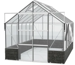 Vitavia Gewächshaus Cassiopeia 9900 ESG/HKP, inkl. Sockelmauer Basalt