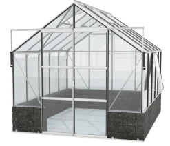Vitavia Gewächshaus Cassiopeia 11500 ESG/HKP, inkl. Sockelmauer Herbstlaub