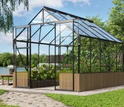 Vitavia Gewächshaus Cassiopeia 8300 ESG/HKP, inkl. Sockelmauer Basalt