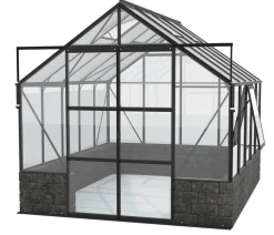 Vitavia Gewächshaus Cassiopeia 8300 ESG/HKP, inkl. Sockelmauer Basalt