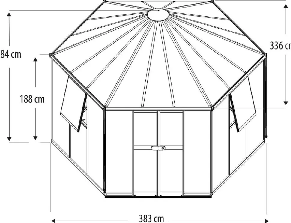 Vitavia Gewächshaus Forum 9000 inkl. Stahlfundamentrahmen, ESG/HKP