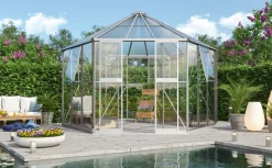 Vitavia Gewächshaus Forum 9000 inkl. Stahlfundamentrahmen, ESG/HKP