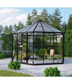 Vitavia Gewächshaus Luna 9000, inkl. Stahlfundamentrahmen, ca. B383/H283/T331 cm