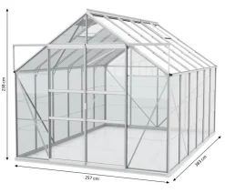 Vitavia Gewächshaus Neptun Plus 9900 ESG, inkl. Stahlfundamentrahmen, ca. B257/H238/T383