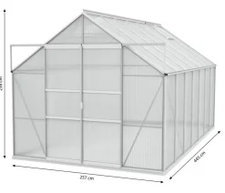 Vitavia Gewächshaus Neptun Plus 11500 ESG, inkl. Stahlfundamentrahmen, ca. B254/H238/T441 cm