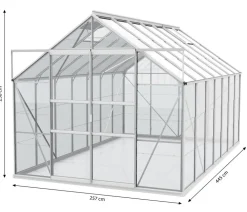 Vitavia Gewächshaus Neptun Plus 11500 ESG, inkl. Stahlfundamentrahmen, ca. B254/H238/T441 cm