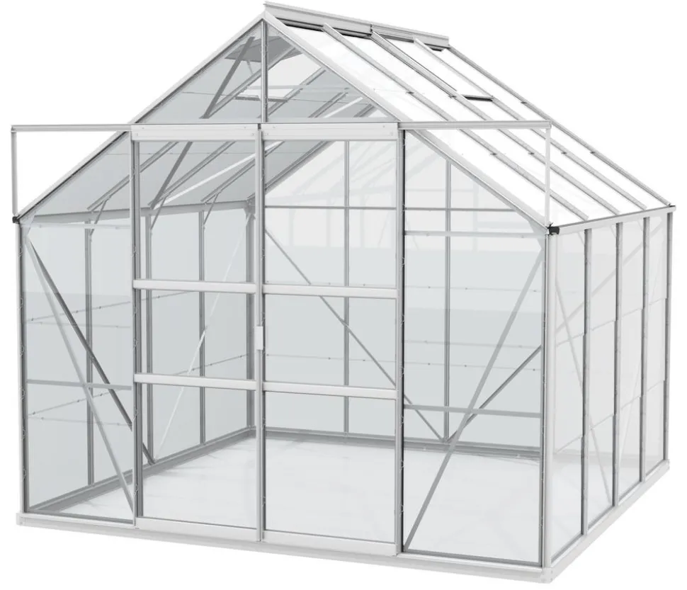 Vitavia Gewächshaus Neptun Plus 6700 ESG, inkl. Stahlfundamentrahmen, ca. B257/H238/T258 cm