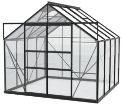 Vitavia Gewächshaus Neptun Plus 6700 ESG, inkl. Stahlfundamentrahmen, ca. B257/H238/T258 cm