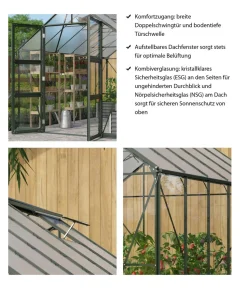 Vitavia Gewächshaus Orbit 8300, ESG/NSG, inkl. Stahlfundamentrahmen