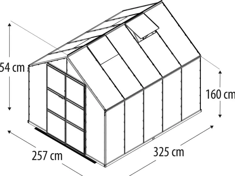 Vitavia Gewächshaus Orbit 8300, ESG/HKP, inkl. Stahlfundamentrahmen