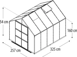 Vitavia Gewächshaus Orbit 8300, HKP, inkl. Stahlfundamentrahmen