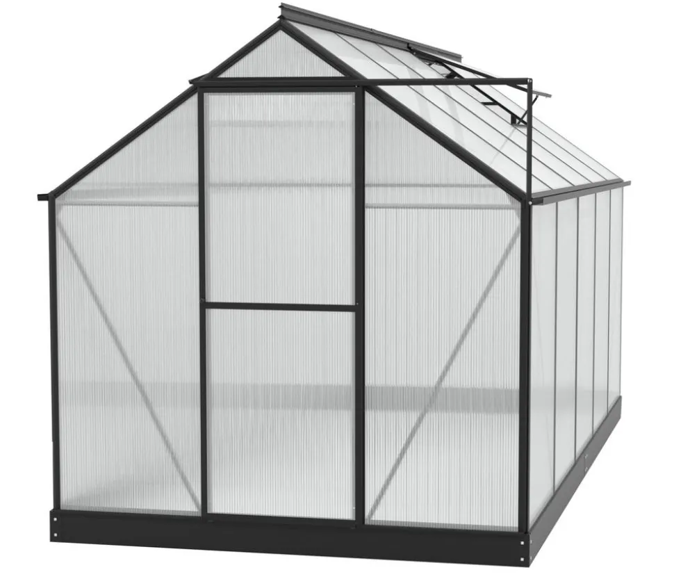 Vitavia Gewächshaus Pluto 7500 HKP, inkl. Stahlfundamentrahmen, ca. B198/H208/T377 cm