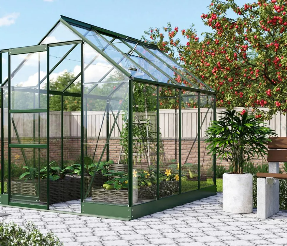 Vitavia Gewächshaus Pontos 5000, ESG, inkl. Stahlfundamentrahmen, ca. B195/H207/T261 cm