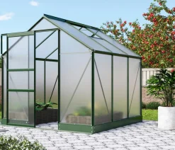 Vitavia Gewächshaus Pontos 3800, HKP 6 mm, inkl. Stahlfundamentrahmen, ca. B195/H207/T199 cm