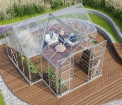 Vitavia Orangerie Minerva ESG, inkl. Stahlfundamentrahmen, ca. B383/H254/T383 cm