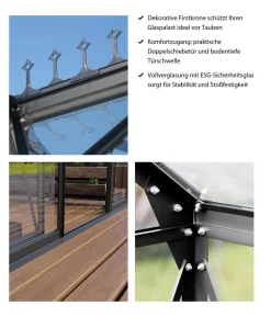 Vitavia Orangerie Minerva ESG, inkl. Stahlfundamentrahmen, ca. B383/H254/T383 cm