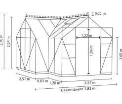 Vitavia Orangerie Minerva ESG, inkl. Stahlfundamentrahmen, ca. B383/H254/T383 cm