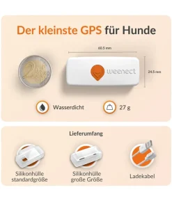 Weenect XS GPS-Tracker für Hunde, ca. B6,05/H2,45/T1,5 cm