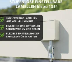 Weide Deluxe Pergola Voll-Alu, ca. B720/H255/T360 cm