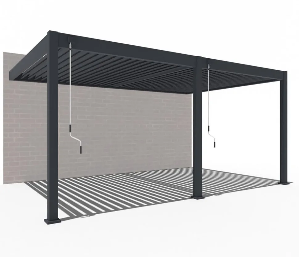 Weide Deluxe Wandpergola Voll-Alu, ca. B530/H255/T360 cm