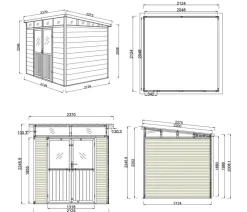 Weide Gartenhaus, ca. B218/H226/T218 cm