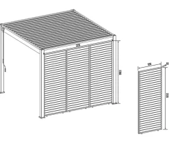 Weide Horizontales Seitenwand-Paneel, ca. B93/H255 cm