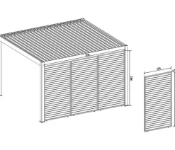 Weide Horizontales Seitenwand-Paneel, ca. B123/H255 cm