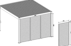 Weide Horizontales Seitenwand-Paneel, ca. B113/H255 cm