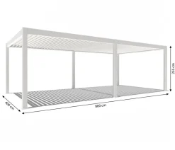 Weide Pergola LED E-Deluxe Plus 4x8, ca. B800/H255/T400 cm