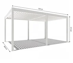 Weide Pergola LED E-Deluxe 3,6x5,3, ca. B530/H255/T360 cm