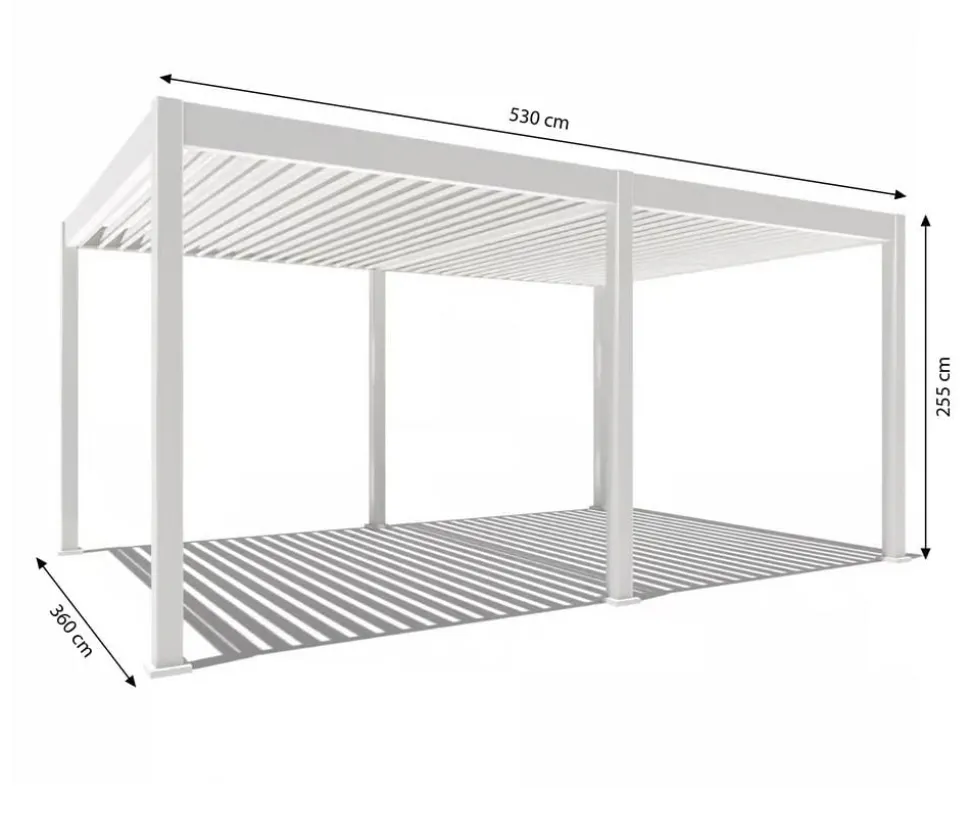 Weide Pergola LED E-Deluxe 3,6x7,2, ca. B720/H255/T360 cm