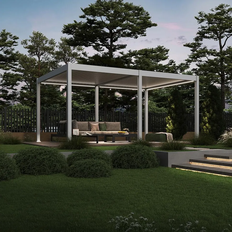 Weide Pergola LED E-Deluxe 3,6x7,2, ca. B720/H255/T360 cm