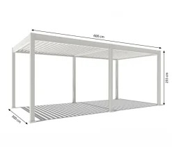 Weide Pergola LED E-Deluxe 3x6, ca. B600/H255/T300 cm
