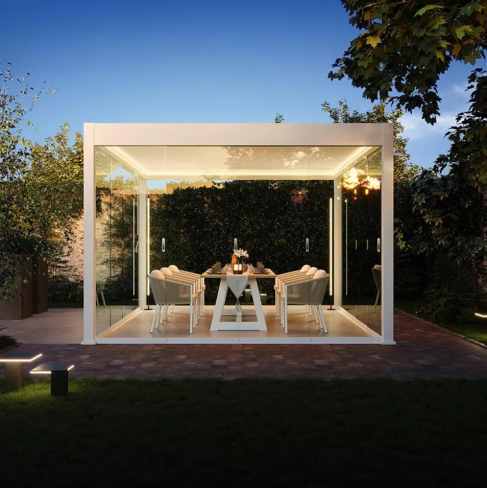 Weide Pergola LED E-Deluxe 3,6x4, ca. B400/H255/T360 cm